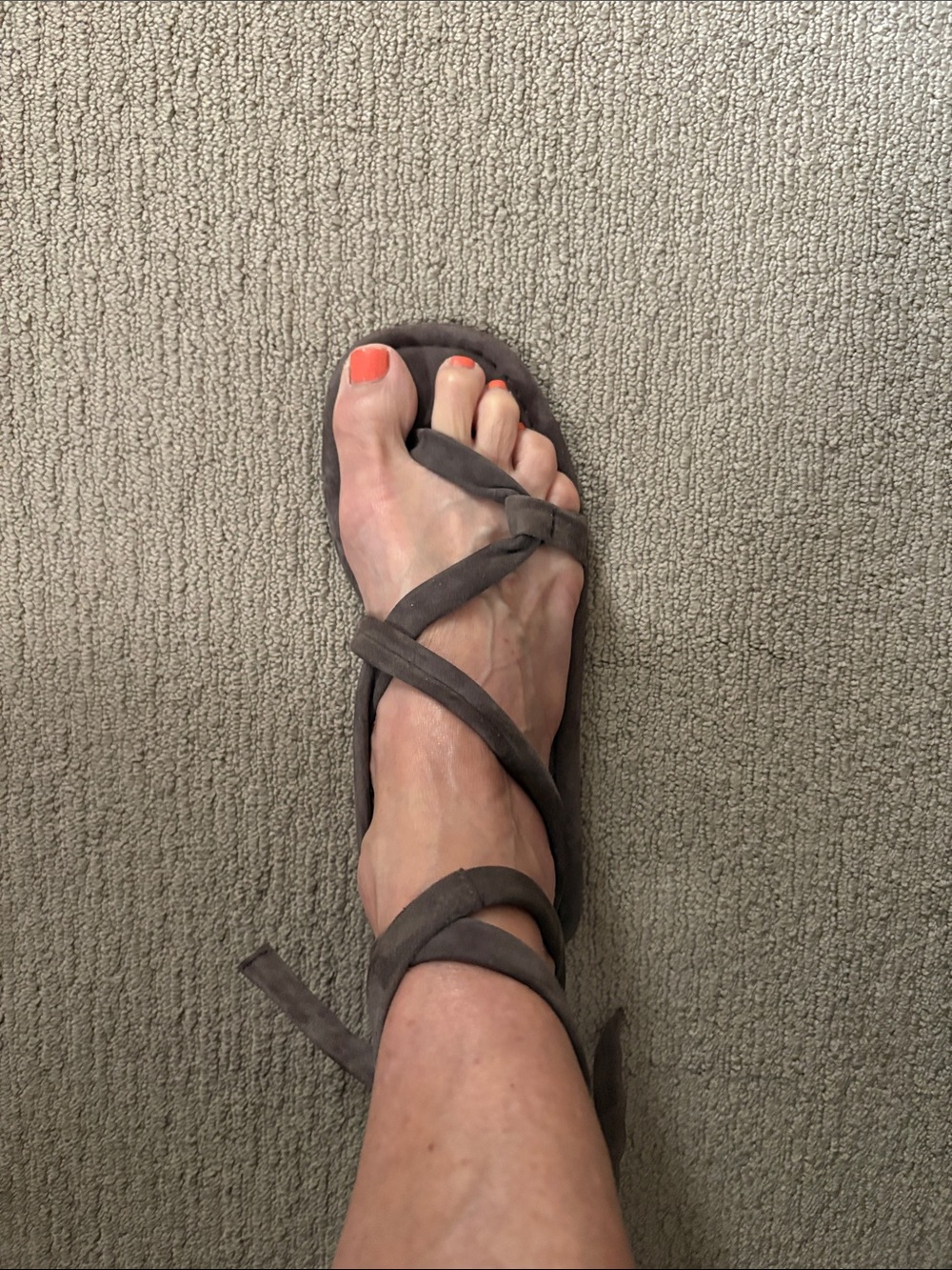 Zara Gray Suede Wrap Sandals with Ankle Tie